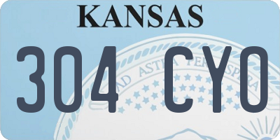 KS license plate 304CYO