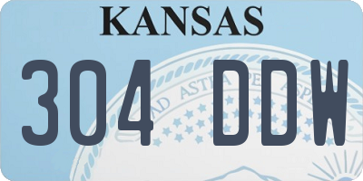 KS license plate 304DDW