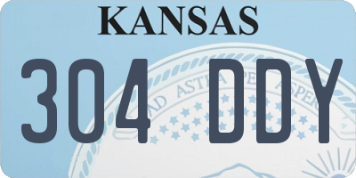 KS license plate 304DDY