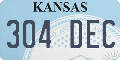 KS license plate 304DEC