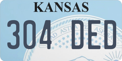 KS license plate 304DED