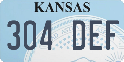 KS license plate 304DEF
