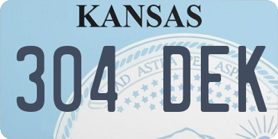 KS license plate 304DEK