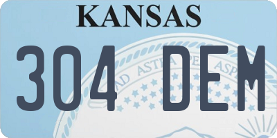 KS license plate 304DEM