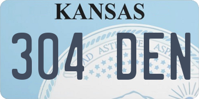 KS license plate 304DEN