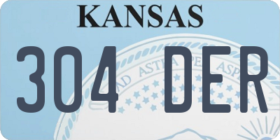 KS license plate 304DER