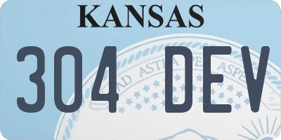 KS license plate 304DEV