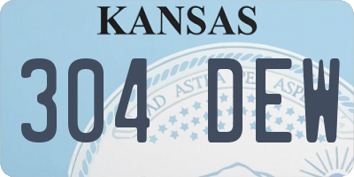 KS license plate 304DEW