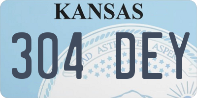 KS license plate 304DEY