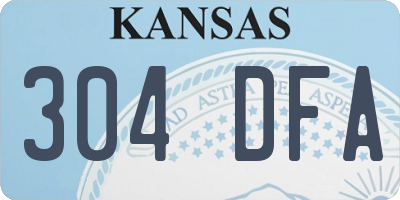 KS license plate 304DFA