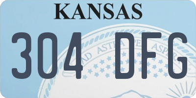 KS license plate 304DFG