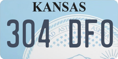 KS license plate 304DFO