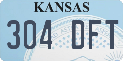KS license plate 304DFT