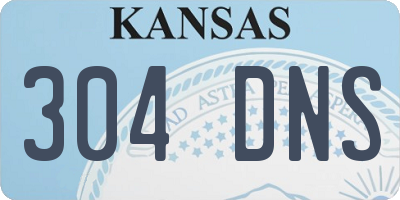 KS license plate 304DNS