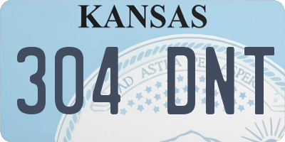 KS license plate 304DNT