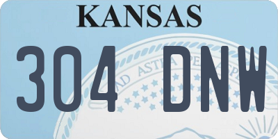 KS license plate 304DNW