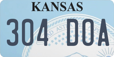 KS license plate 304DOA