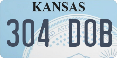 KS license plate 304DOB