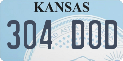 KS license plate 304DOD