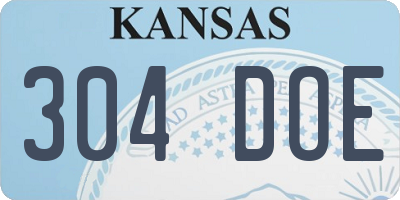 KS license plate 304DOE