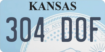 KS license plate 304DOF