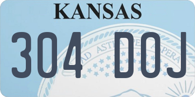 KS license plate 304DOJ