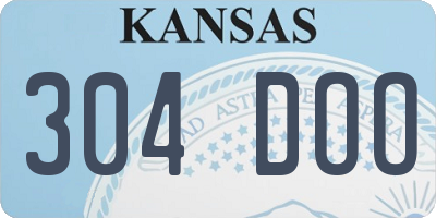 KS license plate 304DOO