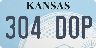 KS license plate 304DOP