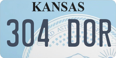 KS license plate 304DOR