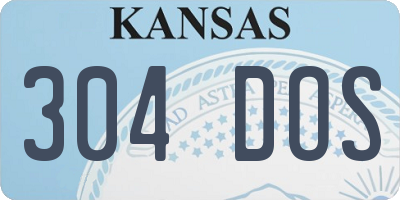 KS license plate 304DOS