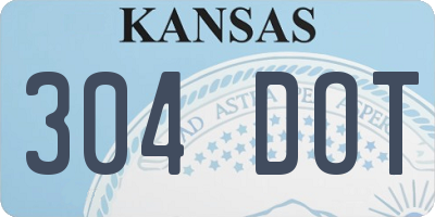 KS license plate 304DOT