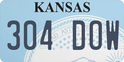 KS license plate 304DOW