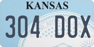 KS license plate 304DOX