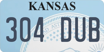 KS license plate 304DUB