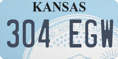 KS license plate 304EGW