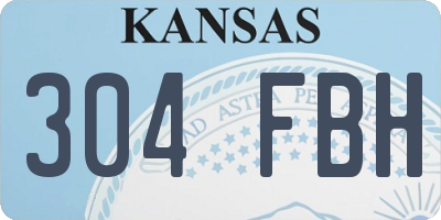 KS license plate 304FBH