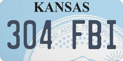 KS license plate 304FBI