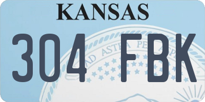 KS license plate 304FBK