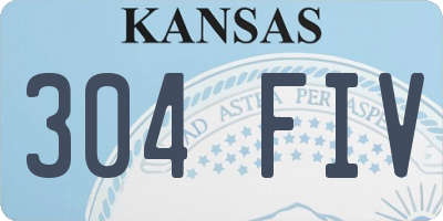 KS license plate 304FIV