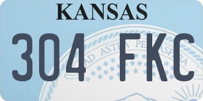KS license plate 304FKC