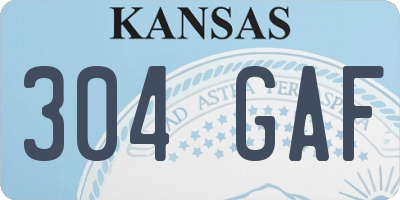 KS license plate 304GAF
