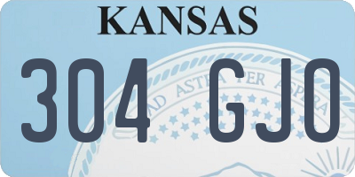 KS license plate 304GJO
