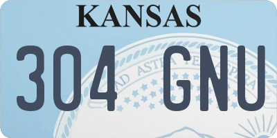 KS license plate 304GNU
