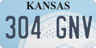 KS license plate 304GNV
