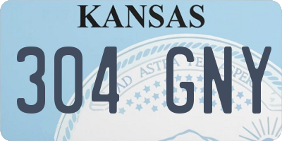 KS license plate 304GNY