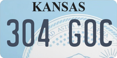 KS license plate 304GOC