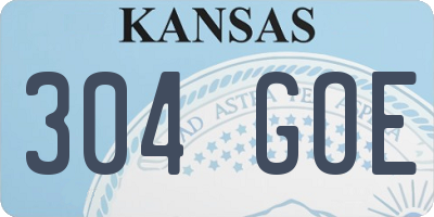 KS license plate 304GOE
