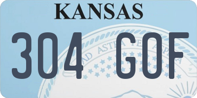KS license plate 304GOF