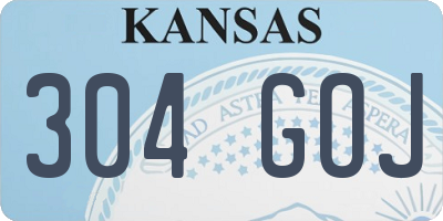 KS license plate 304GOJ