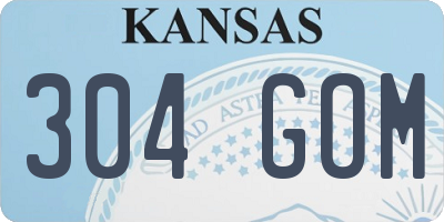 KS license plate 304GOM